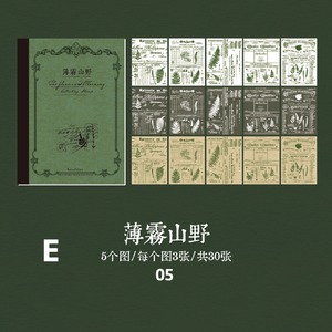 素材本 紙もの 硫酸紙 全5種 30枚 紙活 軽型紙 牛皮紙 レトロ ヴィンテージ風 英字 草花 蝶 ほぼ日 ジャンクジャーナル 海外 コラージュ素材 V23