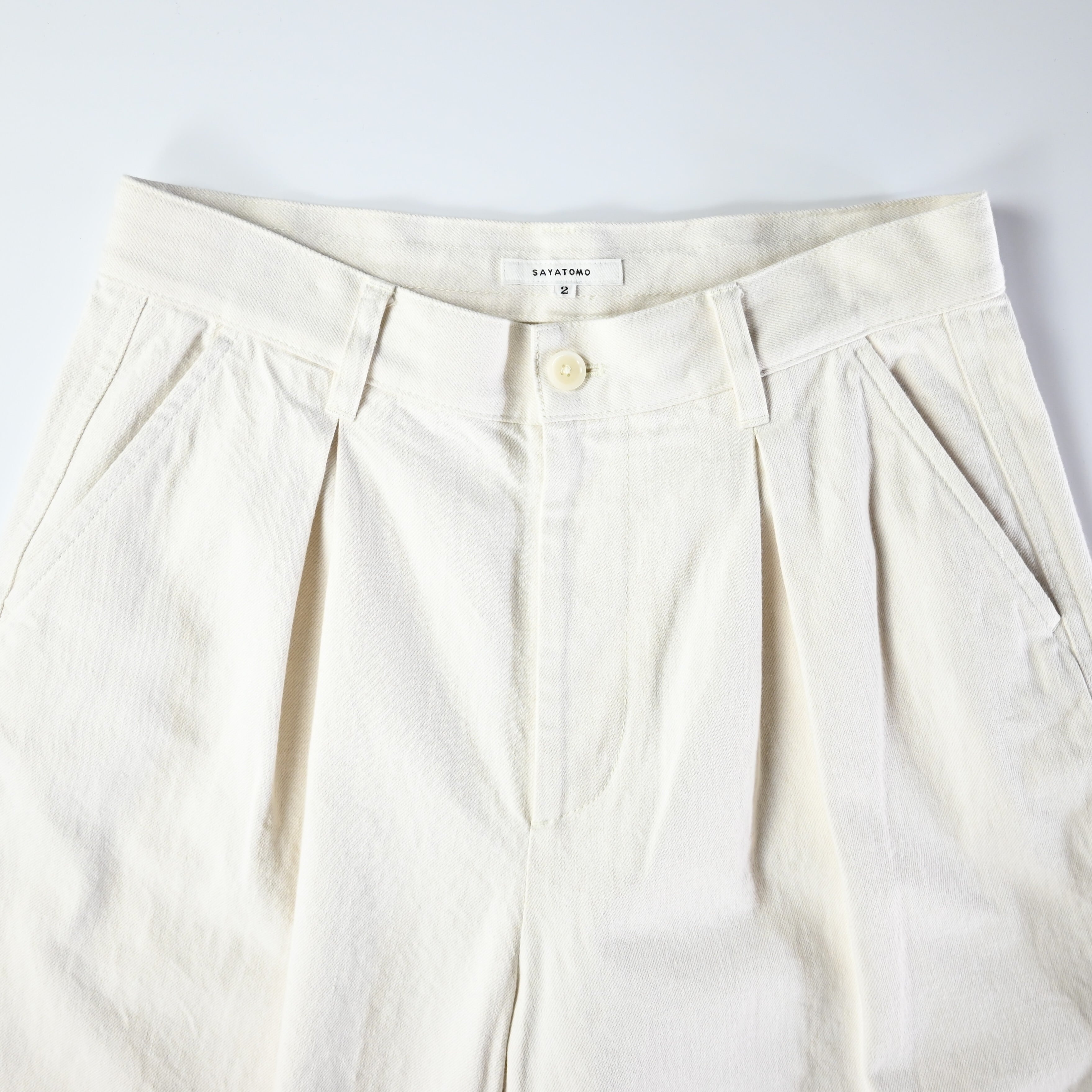 SAYATOMO / 2-Tack Cutoff Wide Denim Pants | GANKO
