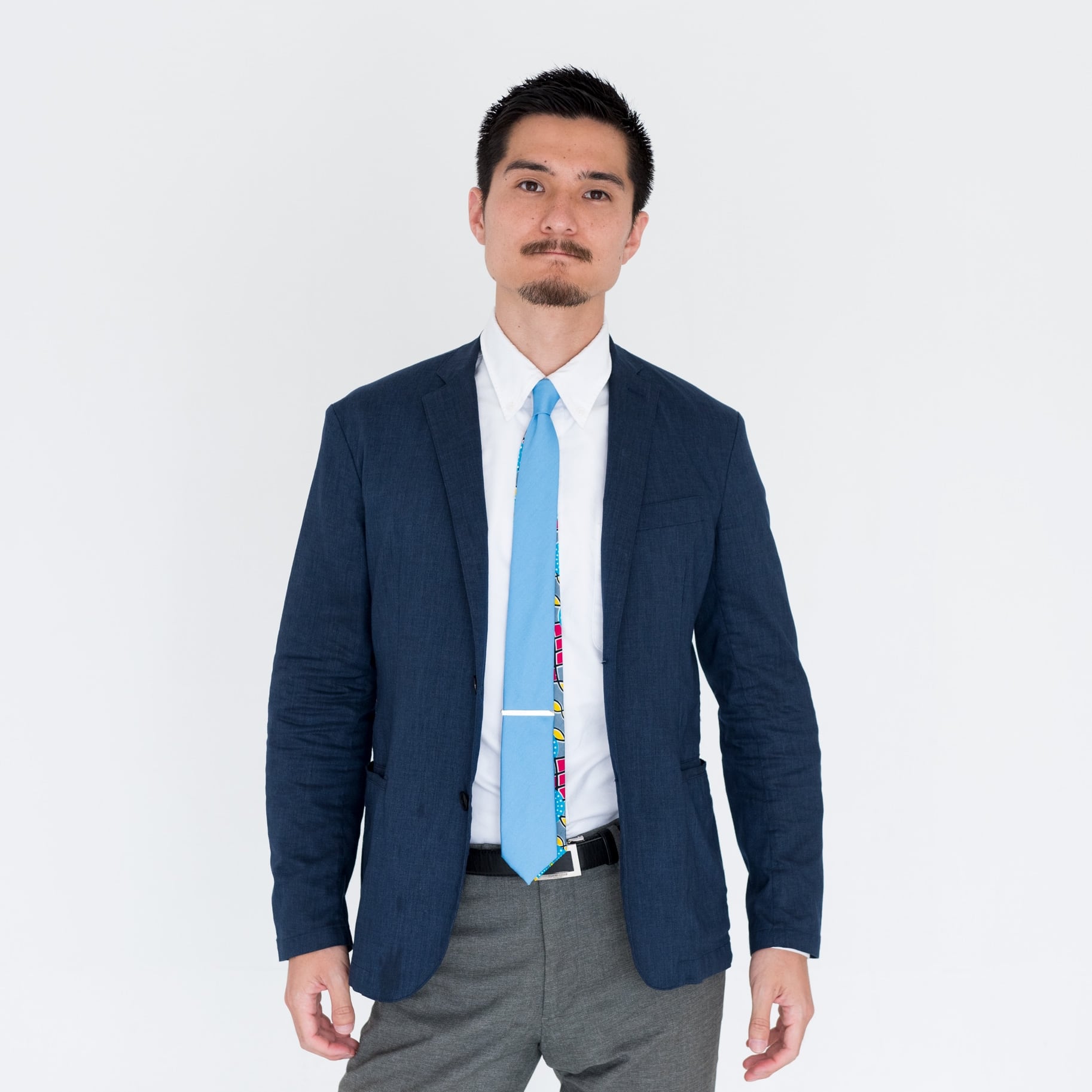 【美品】TALARICO タラリコのネクタイ　ブルーリバーシブル リバーシブルネクタイ ブルー Bleu -2way- | Chérie COCO - Official