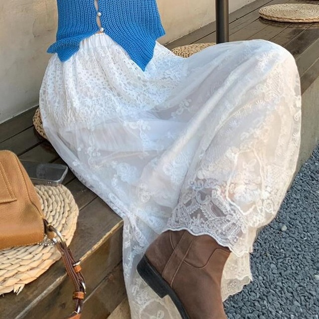 lace long skirt　10517