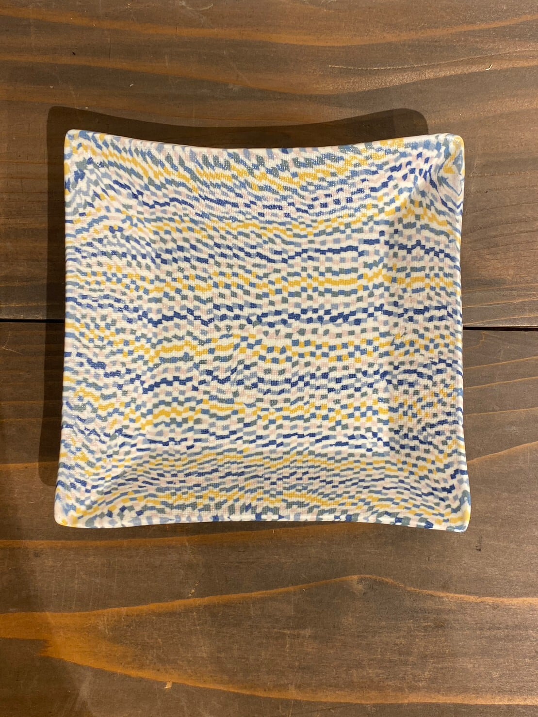 更紗窯 長江哲男 練り込み小皿 モザイク