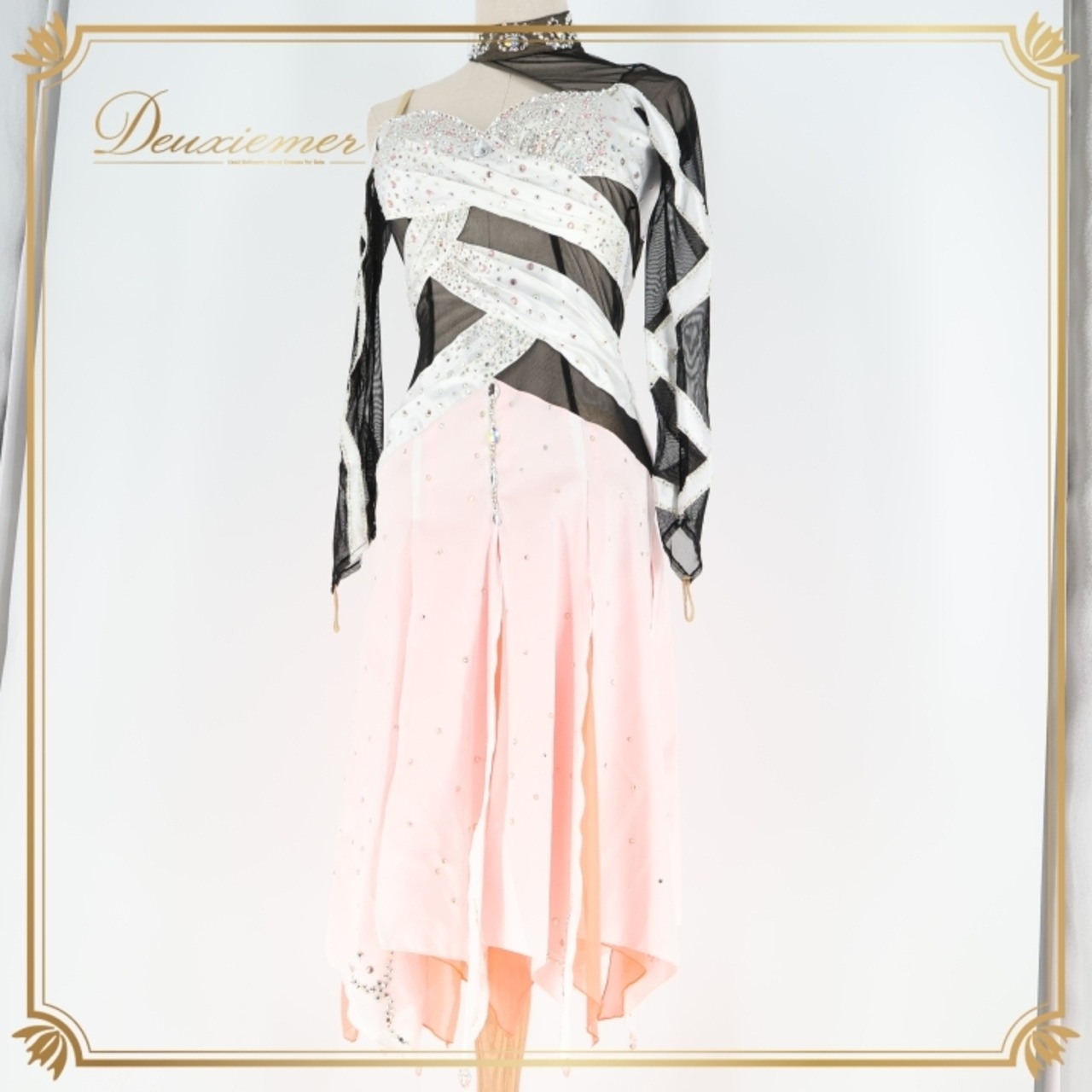 社交ダンス 衣装 ラテン ドレス ワンピース 白 ピンク Scarlet スカーレット ホワイト系 ピンク系 ブラック系 パーティ 発表会 サーモン ダンスウェア 軽量 フォーマル 可愛い おしゃれ レディース 踊りやすい コスチューム ステージ