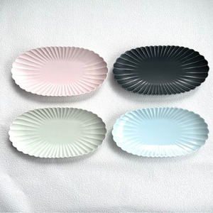 楕円菊型皿４色