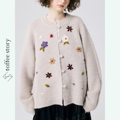 花刺繍のニットカーディガン&ベストセット 《P0267》