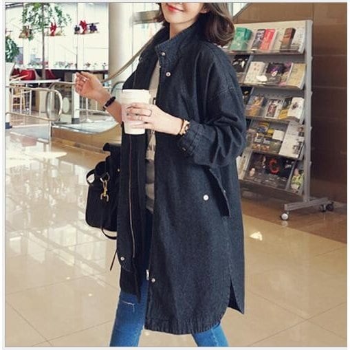 春秋モッズコート 膝丈カジュアルロングコート