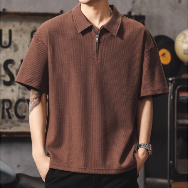 ハーフジップ半袖Tシャツ 225864