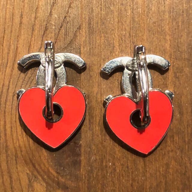 CHANEL Earrings♡シャネル 2way ピアス ココマーク ハート 04P ピンク 