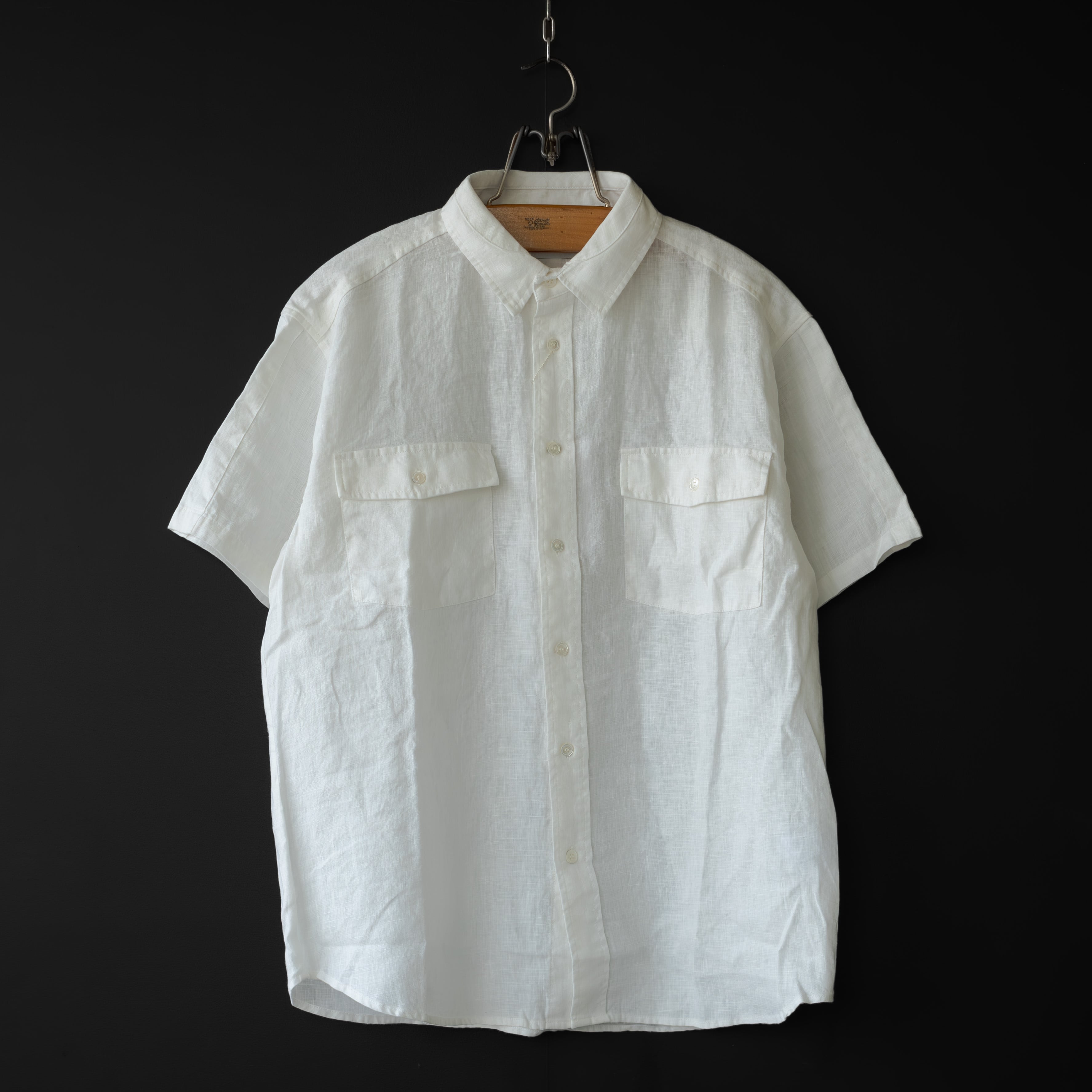modem design】 baseball tee (white × navy) | dros dro