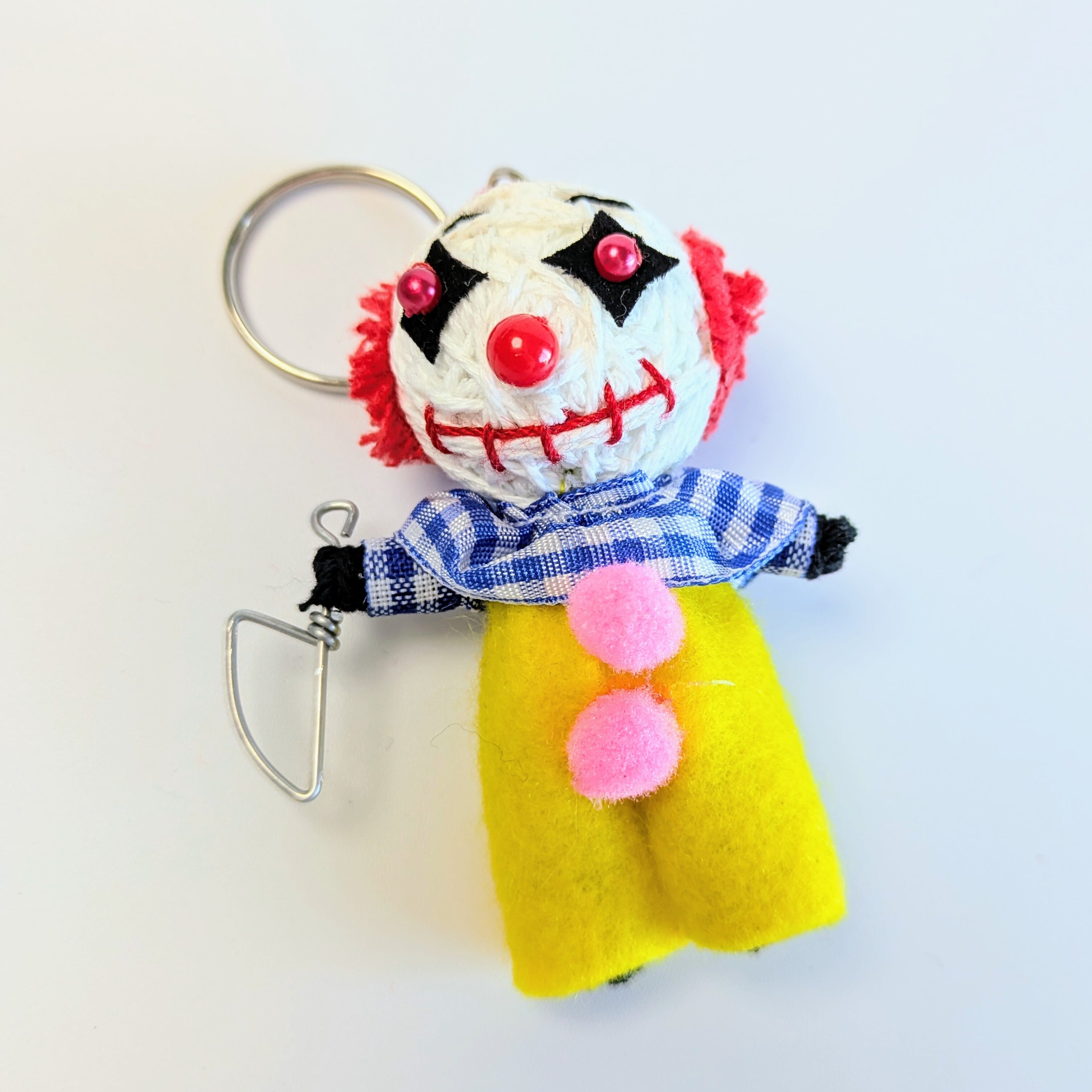 【 IT ( イット ) キラークラウン  ピエロ 】 Voodoo doll KeyHolder / ブードゥー人形 / 身代わり人形 /お守り人形  〚アメリカン雑貨 アメトイ〛