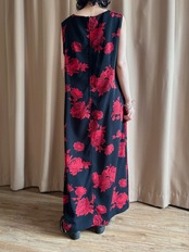 R&K red floral pattern dress-5156-8