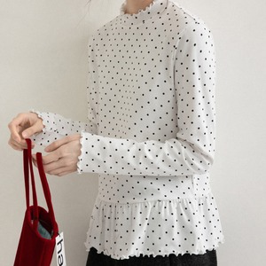 frill-neck panel-design top　J00433