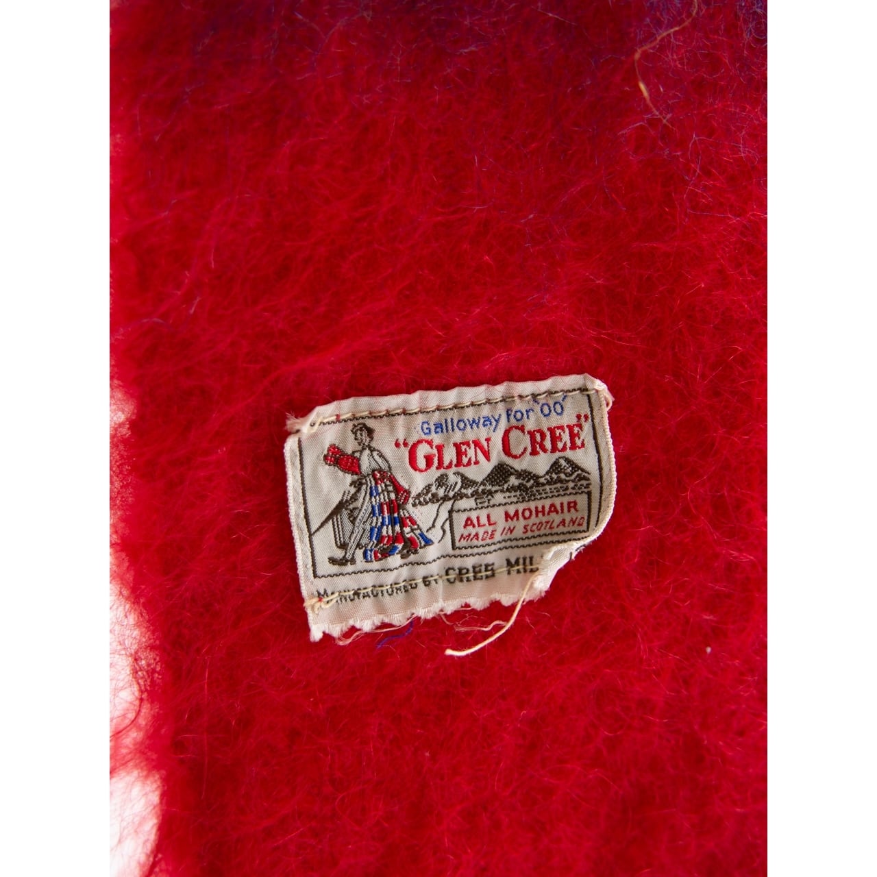 【GLEN CREE】Made in Scotland 100% Mohair Check Blanket Scarf(スコットランド製 モヘヤチェックブランケットマフラー)