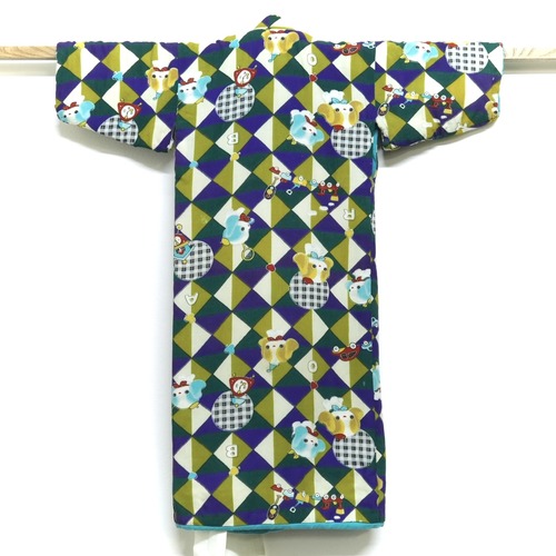 4283 こども着物 綿入 アンティーク着物 木綿 昭和レトロ ヴィンテージ 古布 和装 和服 ANTIQUE KIMONO JAPAN VINTAGE