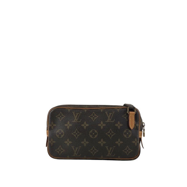 LOUIS VUITTON ルイヴィトン モノグラム ショルダーバッグ ブラウン PVC レザー vintage ヴィンテージ オールド u4jnak