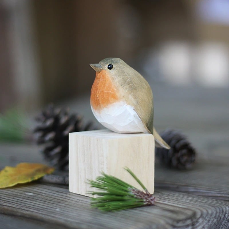 木彫り　小鳥