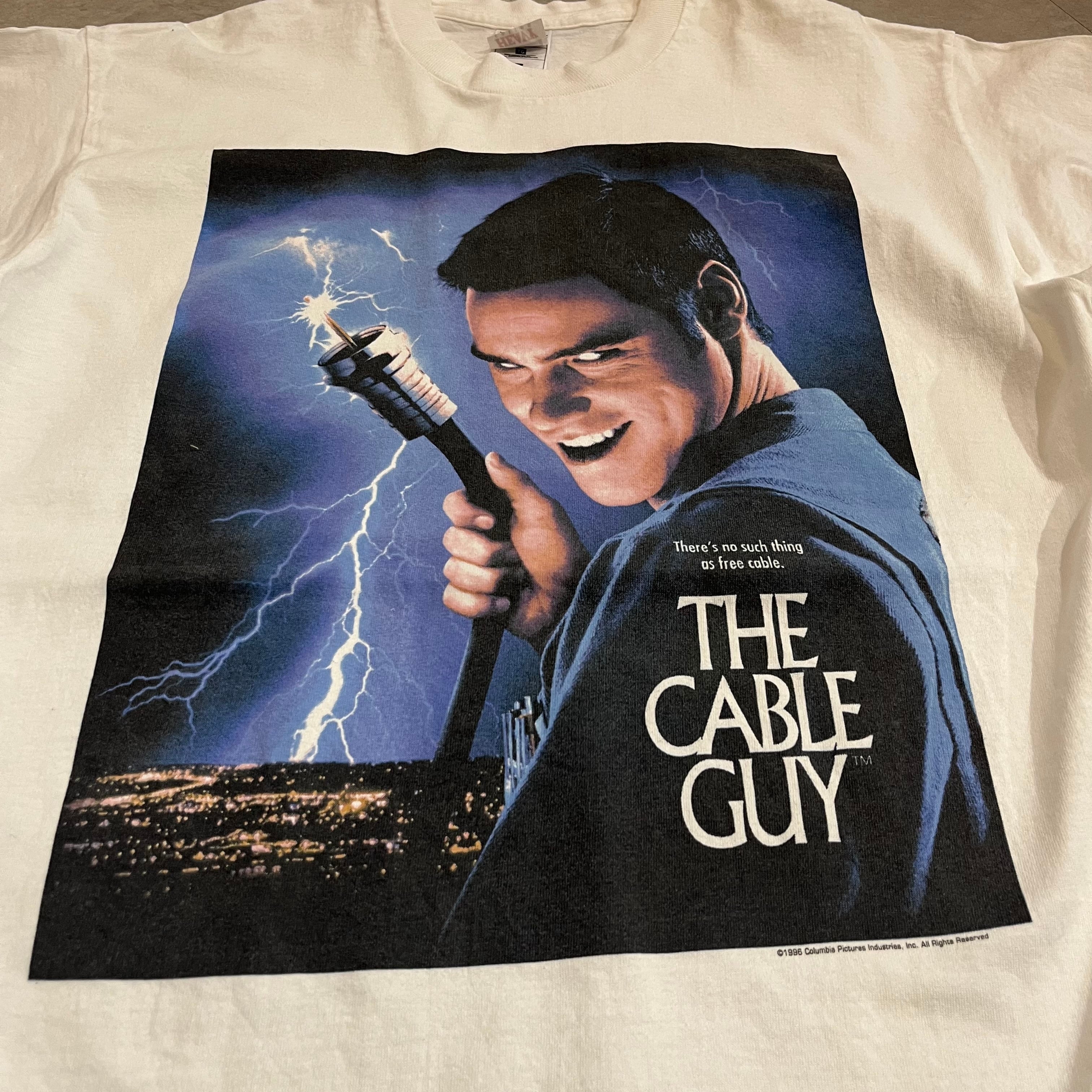 USA 90年代 size : XL【 THE CABLE GUY 】Jim Carrey ケーブルガイ ジムキャリー ムービーTシャツ ムービーT  プリントTシャツ フォトプリント 白 古着 古着屋 高円寺 ビンテージ