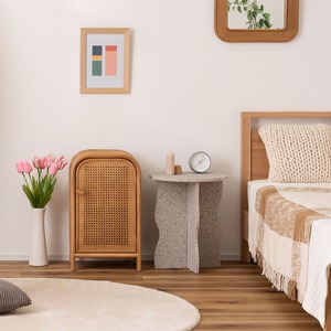 ラタン キャビネット コンパクト チェスト 扉付き