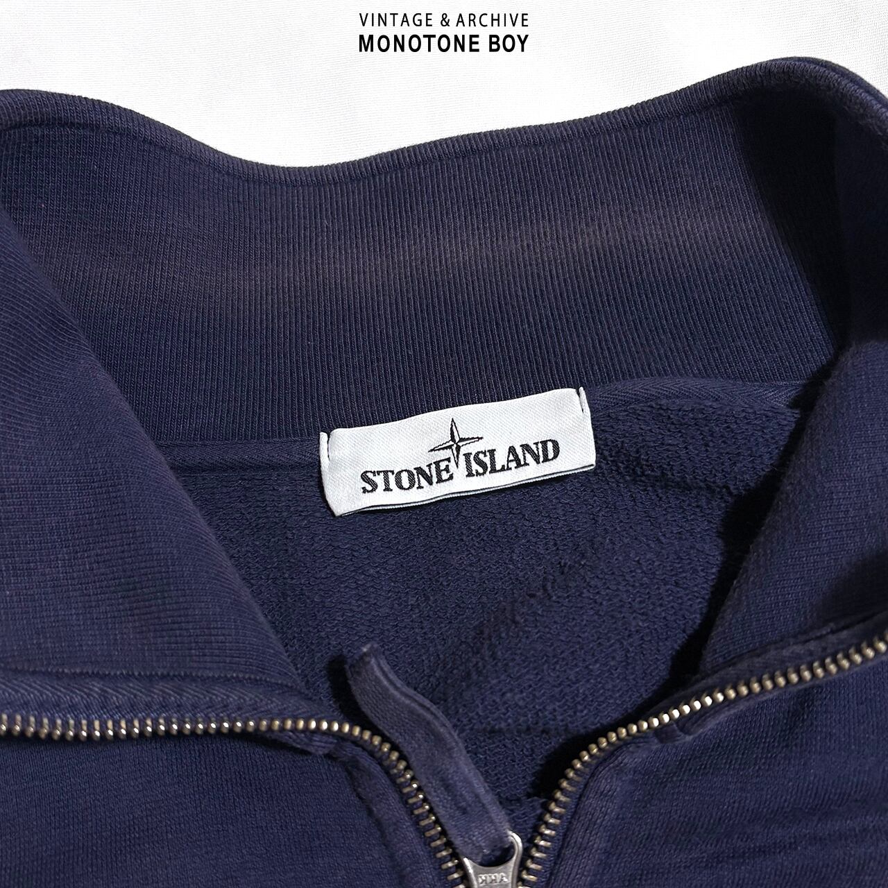 STONE ISLAND 2016SS HEAVY WEIGHT ZIP UP SWEAT SHIRT Sun faded navy