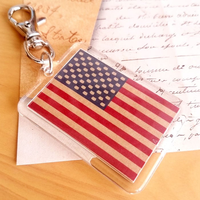 アメリカ×猫キーホルダー にゃんこっきKHその8