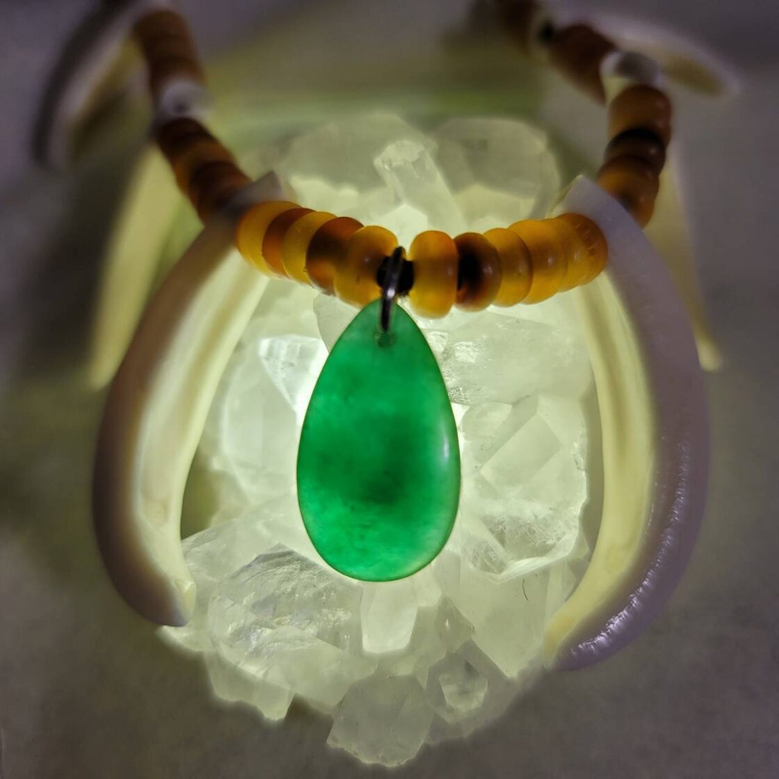 ネックレス 数珠 本翡翠 氷ヒスイ 氷種 肌寒 透明感 誕生日プレゼント  