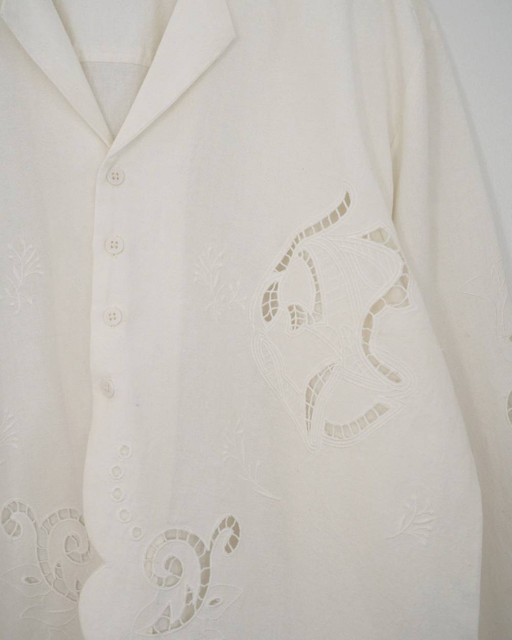 anuke(アンヌーク) Cutwork Opencollar Shirts | サウスオレンジ