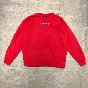 00s VANS/Logo print Sweat/L/ロゴプリントスウェット/両面プリント/レッド/旧タグ/バンズ