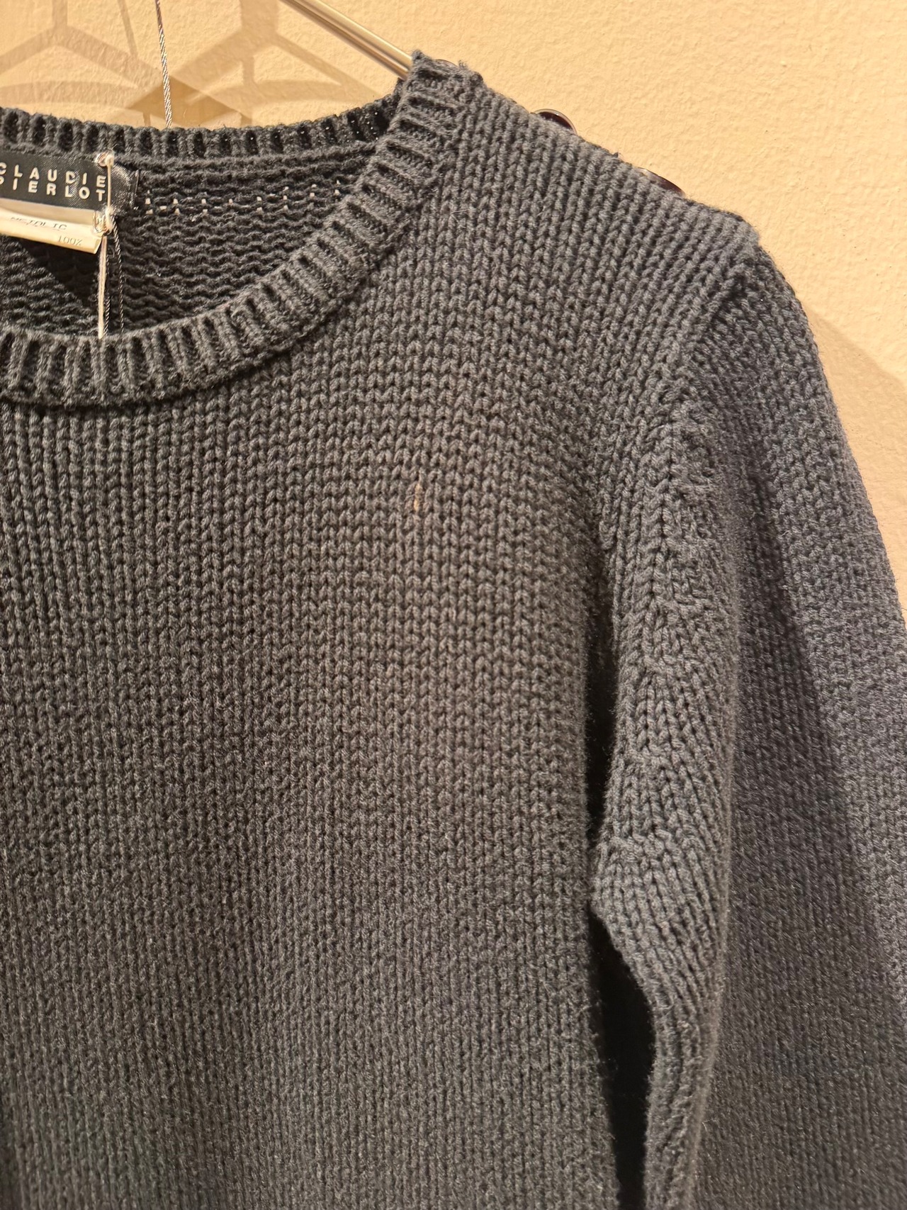 CLAUDIE PIERLOT Black Cotton Knit Sweater
