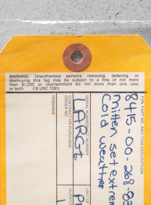 "U.S.Department of Defense" 1980s Serviceable tag