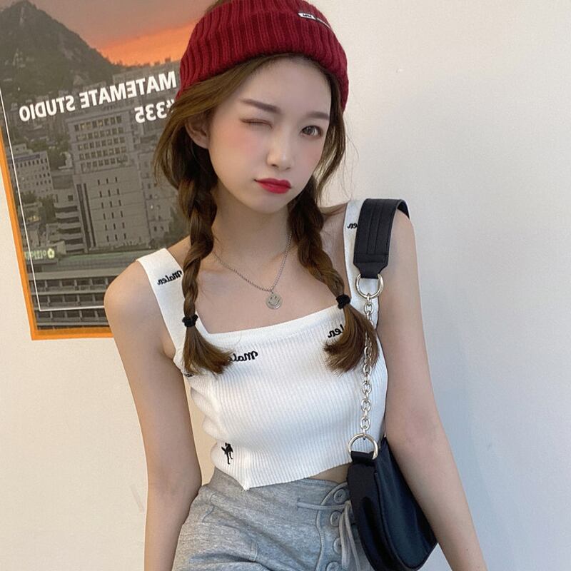 サマー刺繍ショートノースリーブトップス ニットレディース 半袖 ハーフスリーブ 夏物 試着室15470419523