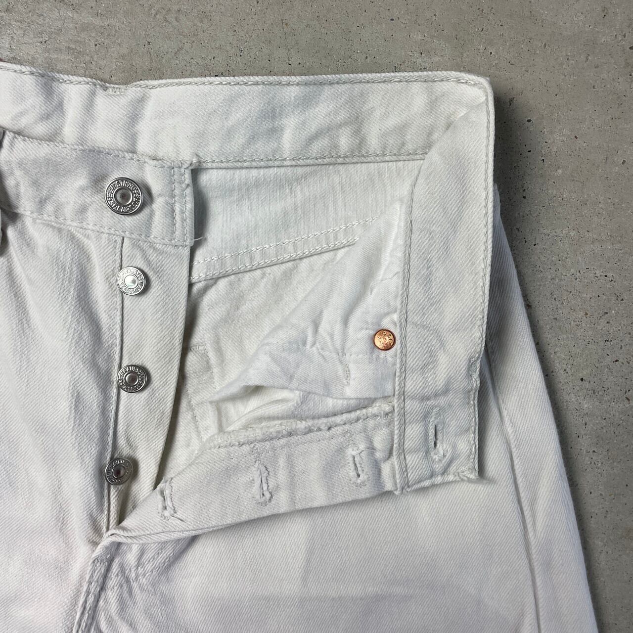 00年代 英国製 Levi's ユーロリーバイス 501 ホワイトデニムパンツ