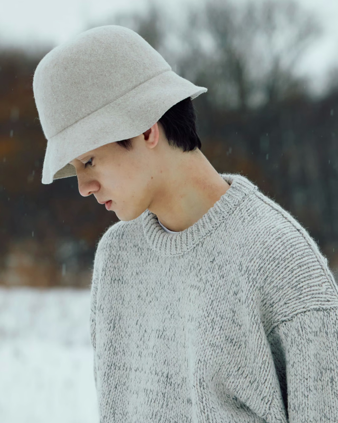 chisaki(チサキ) Polo 縮絨ニット ブリムハット