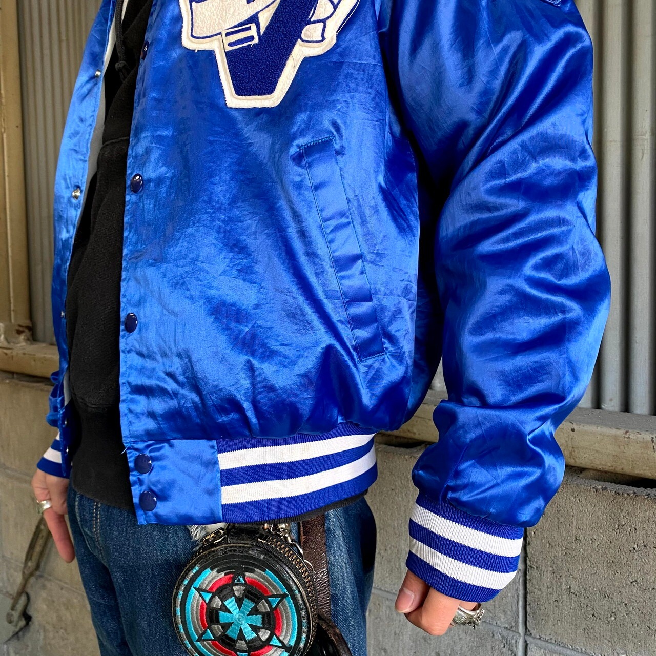 90年代 Swngster ワッペン付き 中綿入り ナイロンスタジャン メンズM 