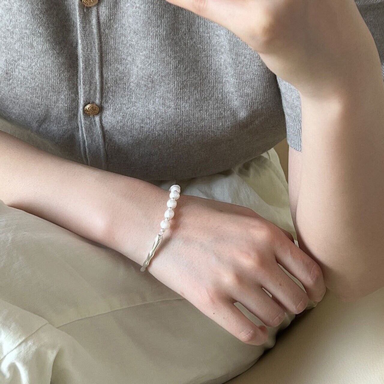 HANAシルバー&パープル切替ブレスレット