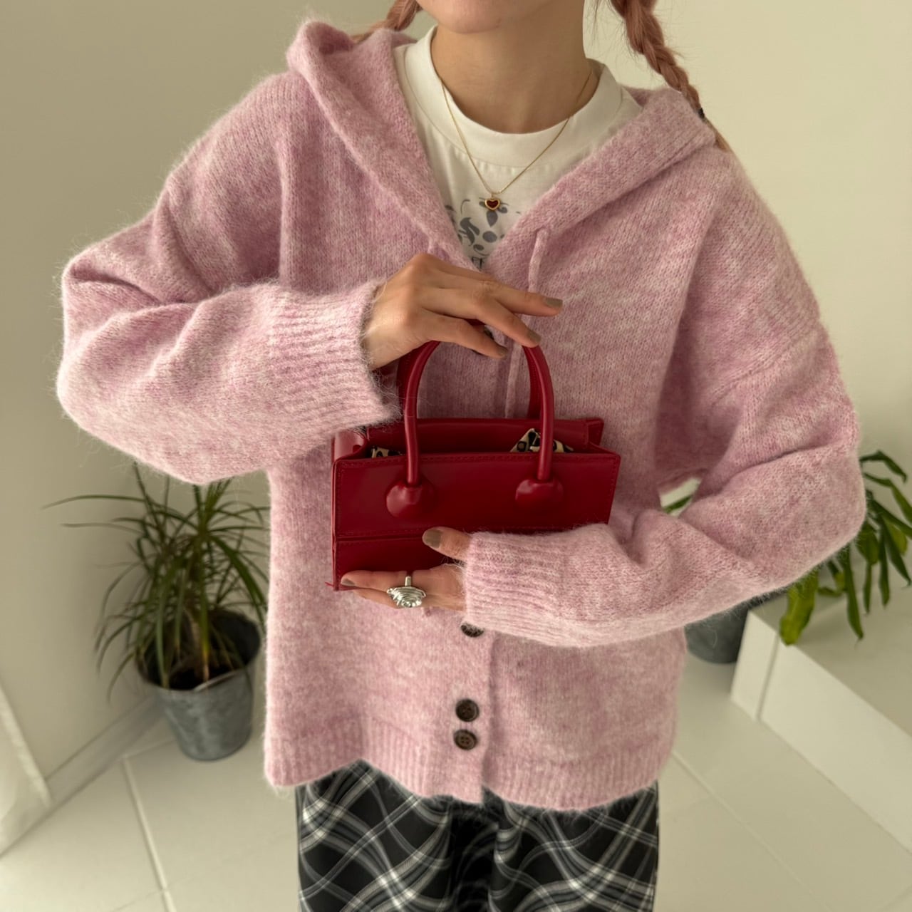 デザインボタンフーディーニットパーカー_LN03145 | lanan(ラナン)