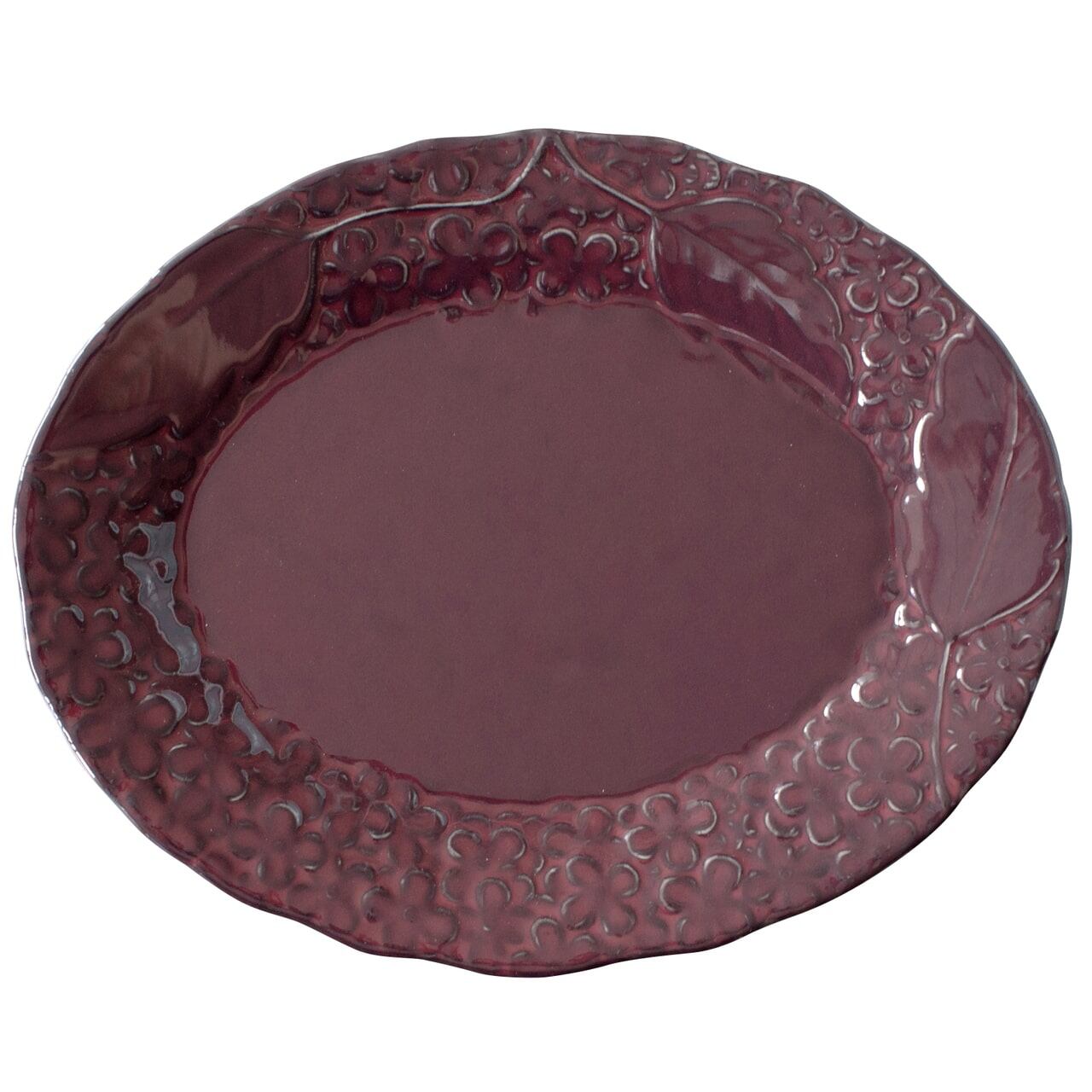 aito製作所 「 リアン Lien 」オーバルプレート 皿 約25×20cm パープル 美濃焼 267833