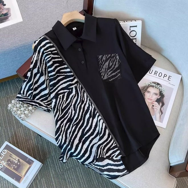 ゼブラ柄ハーフカジュアルシャツ (Z_024) | ANIGARA