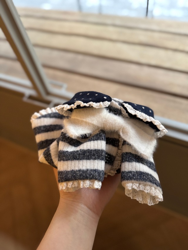 レーズリボンカーディガン(NAVY)