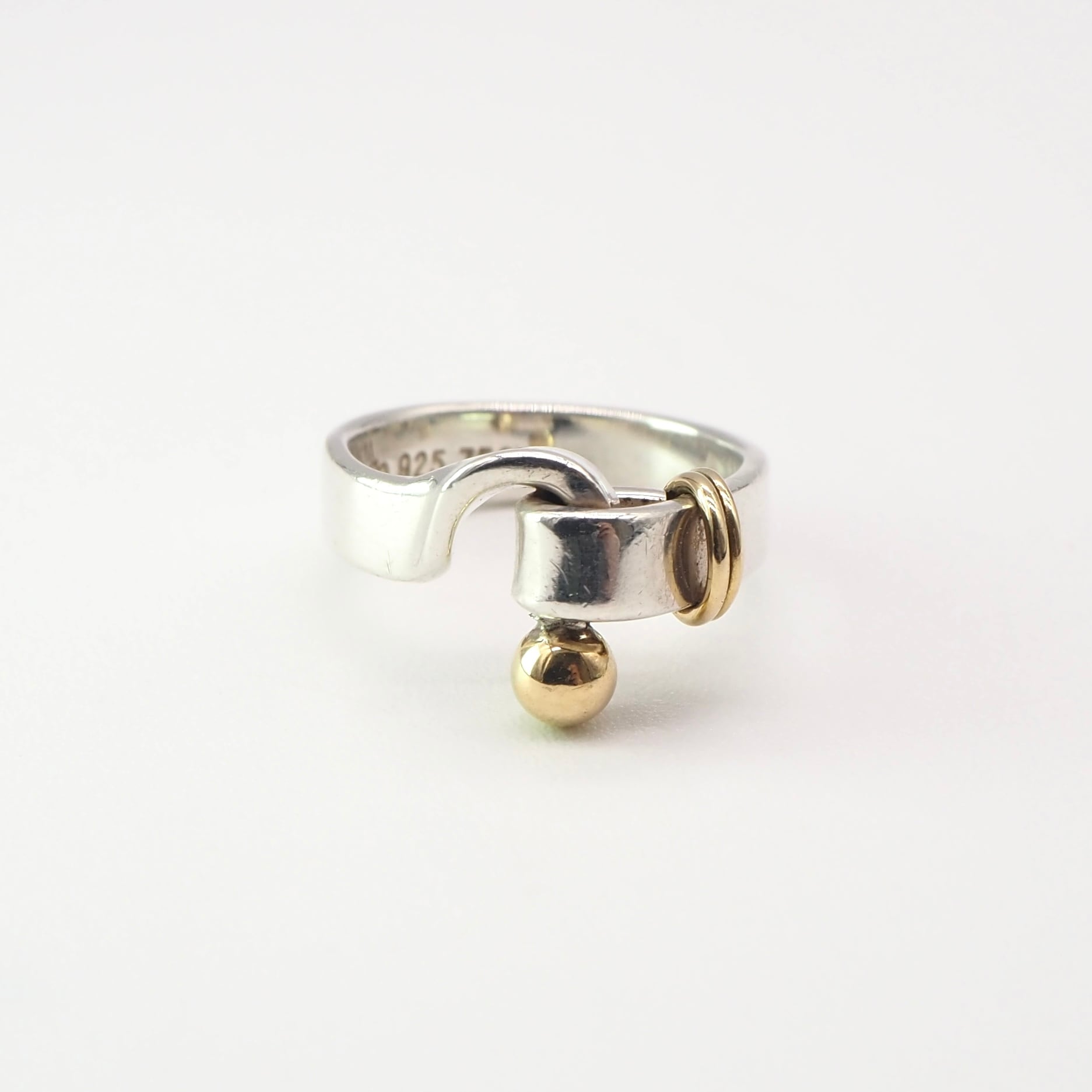 Tiffany&Co. 約8号 フックアンドアイリング シルバー925 K18