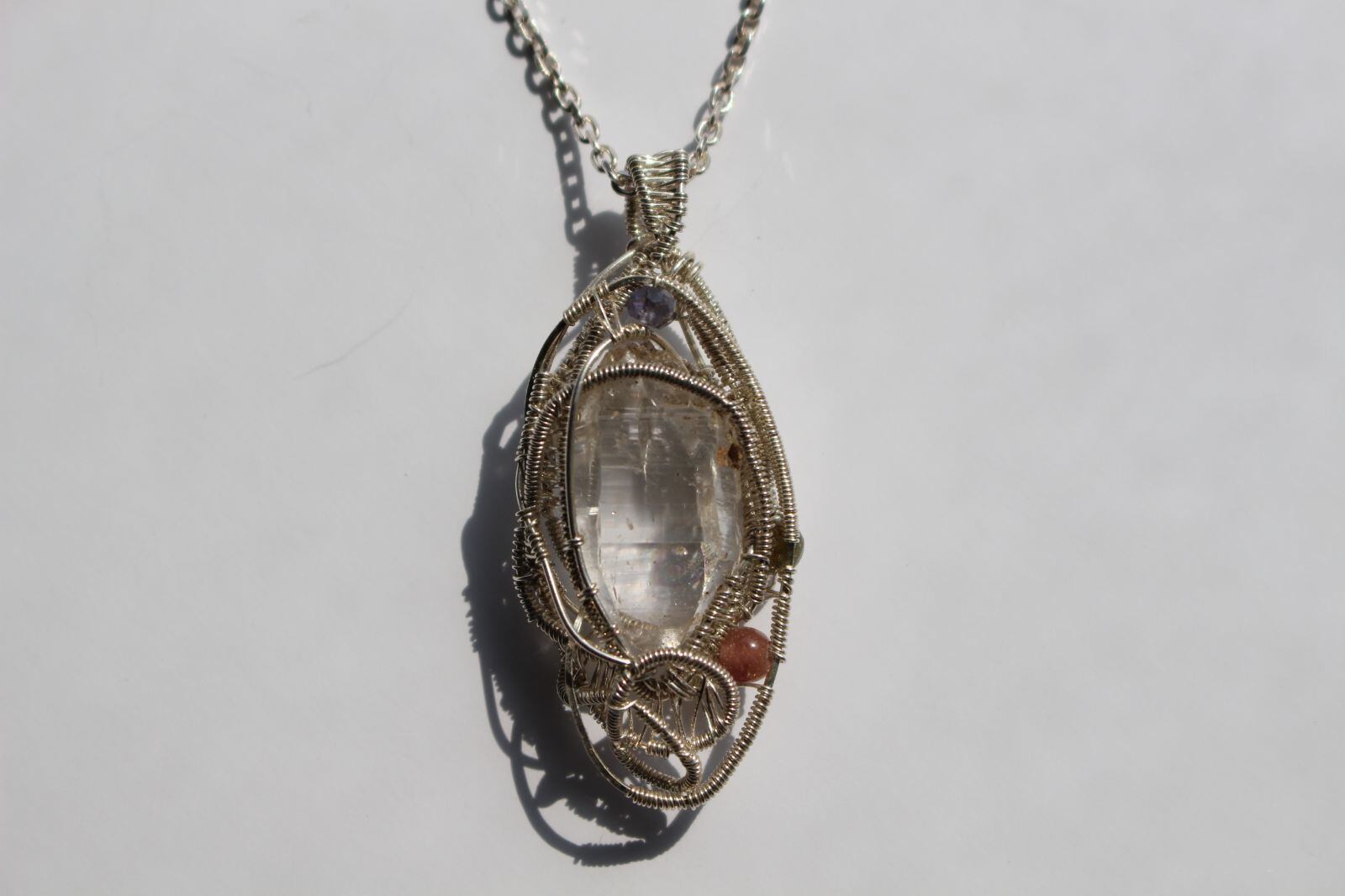 Crystal silver925 wirewrapping pendant