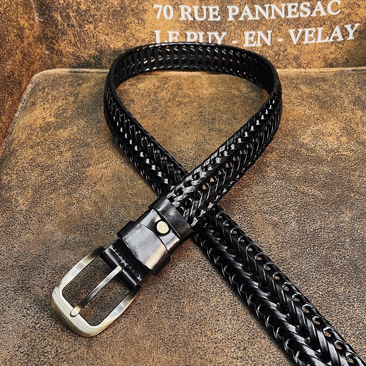 編み込みデザインスタンダードカジュアル ベルト 1color ZA0069