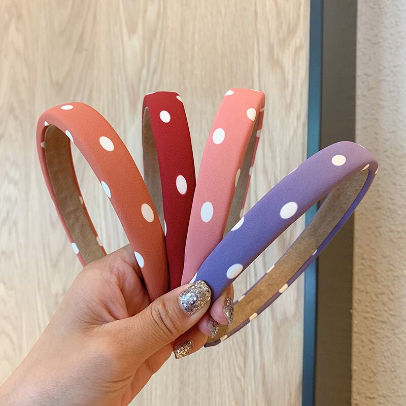 スタンダード水玉ヘアバンド レトロ 大人ガーリー スウィート キュート カジュアル ヘアアクセサリー ブラック・アイド・ピーズ14098679535