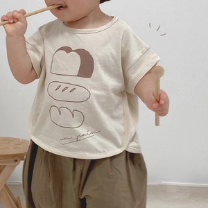 【BABY&KID】夏新作ミニマリズム食パンTシャツ 全2色