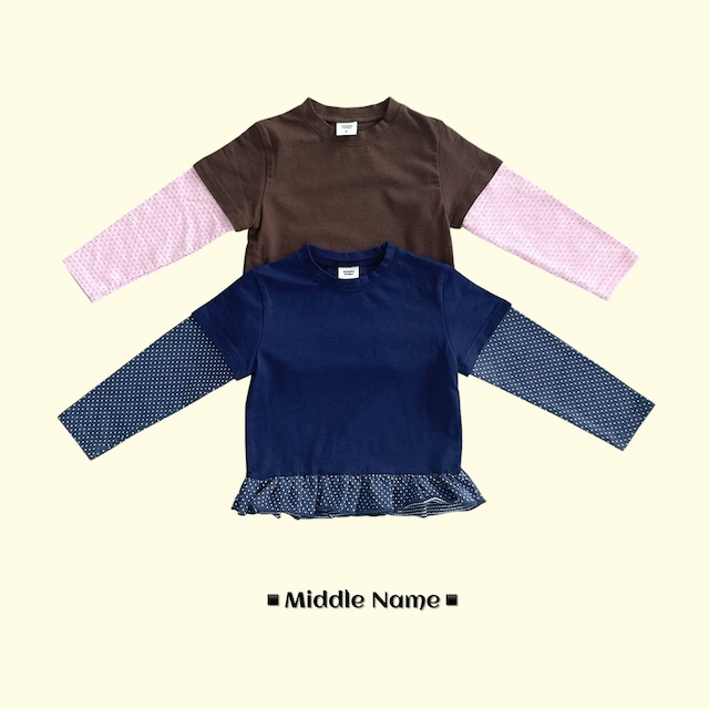 【取寄】middle name|layered frill tee|レイヤードフリルTシャツ|S-3XL|kids&jr|26 autumn