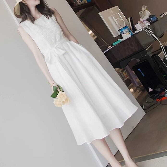 ワンピース レディース 送料無料 ロングワンピース ノースリーブ ハイウエスト ウエストリボン レース シフォン かわいい 大人可愛い きれいめ シンプル 上品 エレガント 清楚 フェミニン おしゃれ お洒落 綺麗 お嬢様 おとな ナチュラル こなれ感 ラブリー キュート ガーリー ロマンチック 抜け感 主役級 存在感 無地 学生 通学 デート お出かけ 女子会 休日 S M L XL ホワイト 白 夏 10代 20代 30代 韓国 韓国系 着回し 普段使い モテ