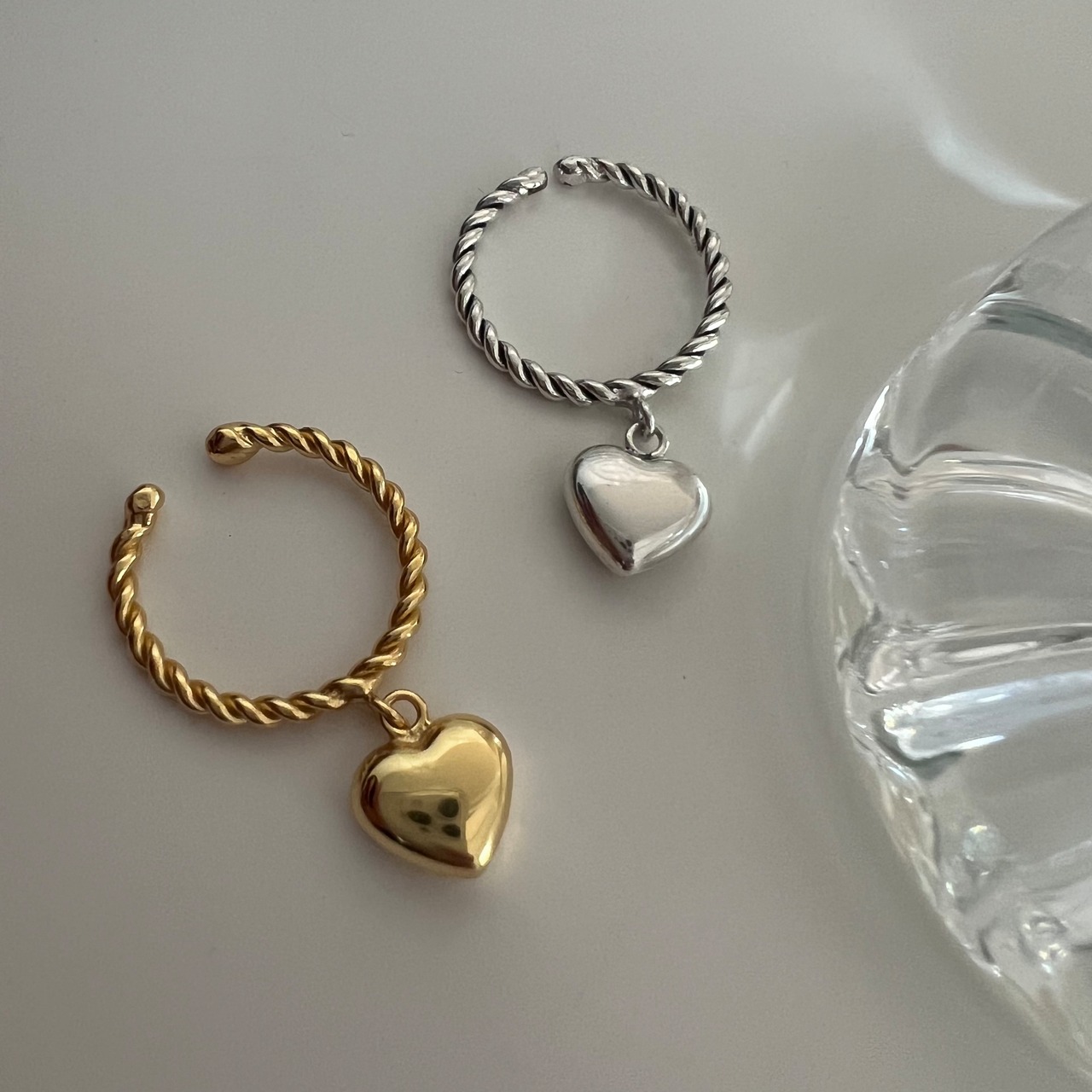 S925 bong heart ring (164-2)