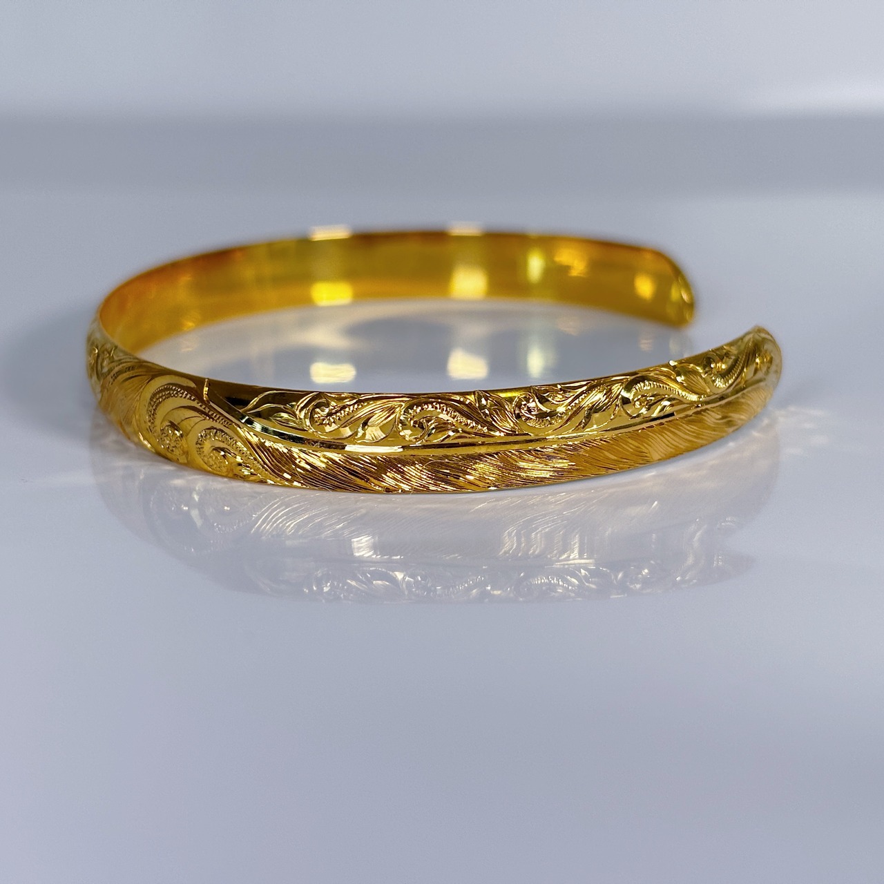 [Lsize]Plumeria Feather Bangle –Gold-