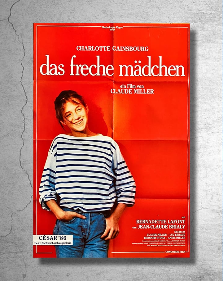 シャルロット・ゲンズブール主演映画 『なまいきシャルロット』1985年ドイツでの公開告知ポスター