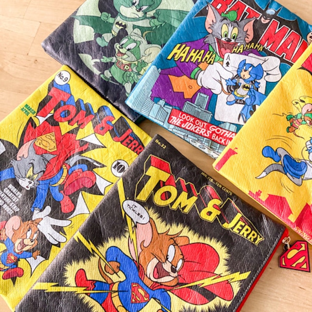 F238281_TOM and JERRY×DCコミックス×Flapper コミックモチーフポーチ