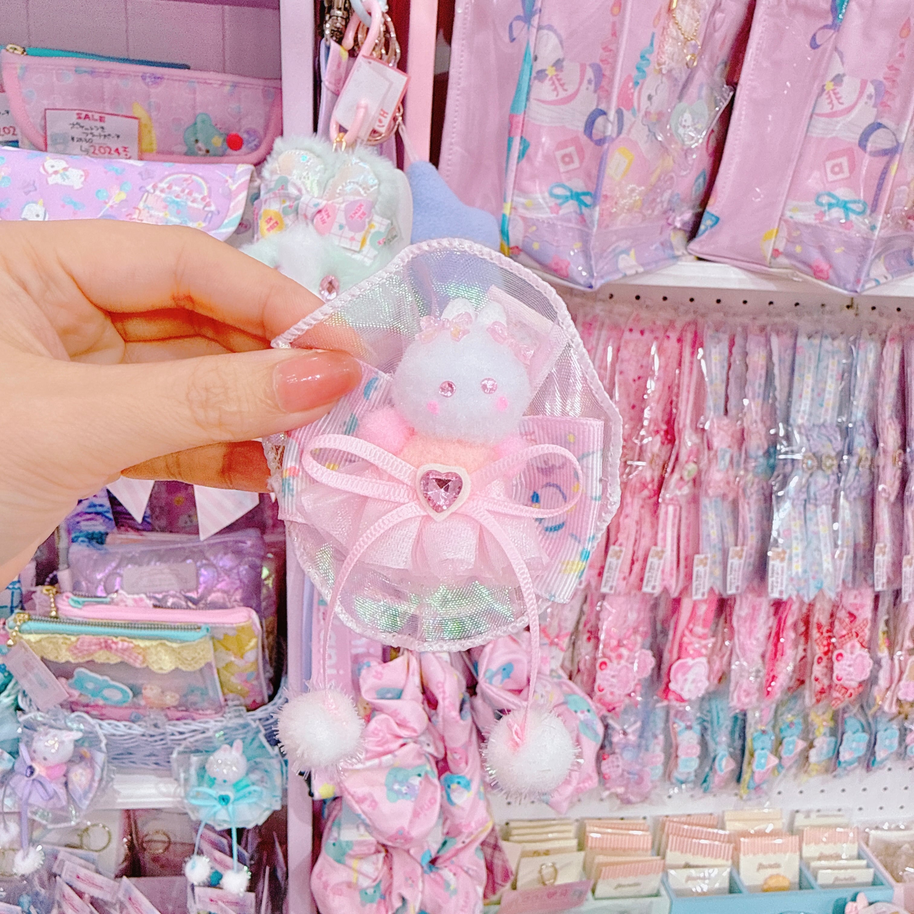 【M4】63-8うさぎマスコットヘアクリップ