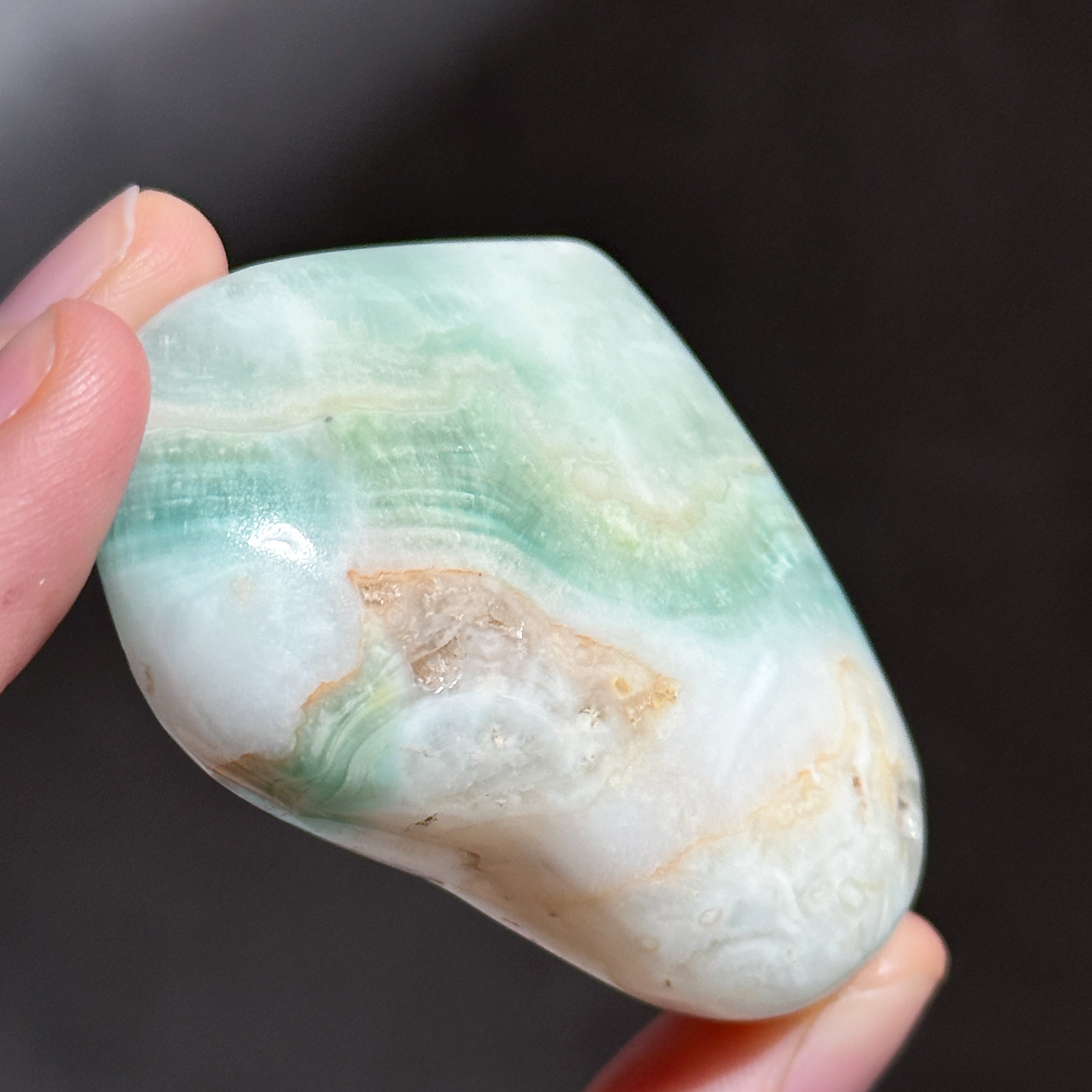カリビアンブルーカルサイト ハート 34◇Caribbian Blue Calcite